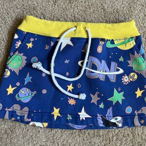 Devil Nut Girls Outerspace Mini Skirt with Drawstring Kids 5/6